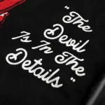 Black Saint Michael Devil Varsity Jacket Font