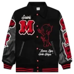 Black Saint Michael Devil Varsity Jacket