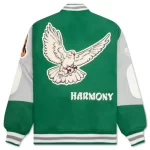 Green Saint Michael X Shermer Academy Pigeon Varsity Jacket - Back
