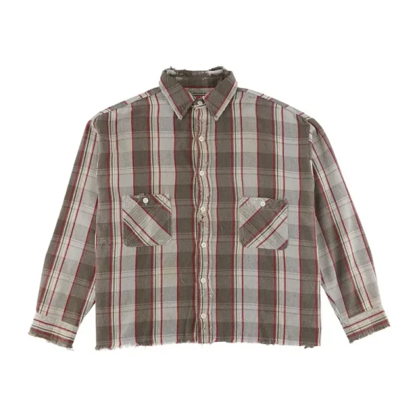 Grey/Red Saint Mxxxxxx x Shermer Academy Flannel Shirt
