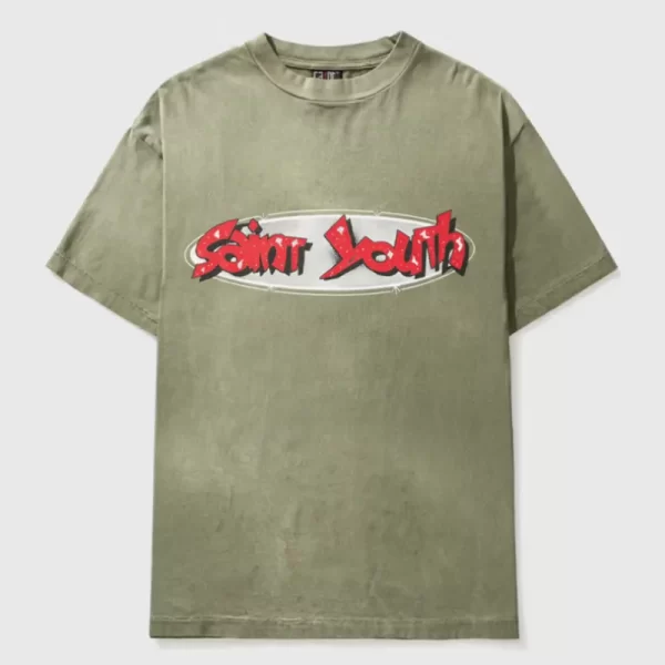 Khaki SAINT Mxxxxxx Saint Youth In-Heaven Short Sleeve Tee