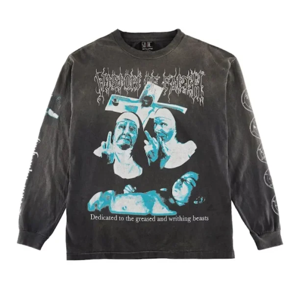 Vintage Black Saint Mxxxxxx Sisters Long Sleeve T-shirt