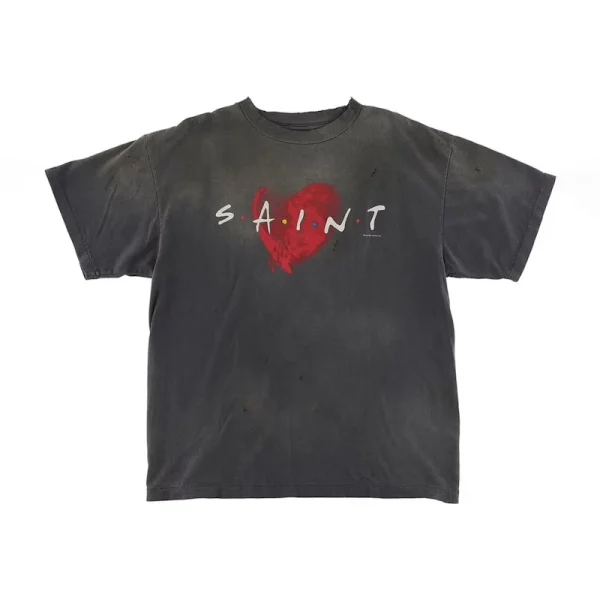 Vintage Black Saint Mxxxxxx Friends Heart T-shirt