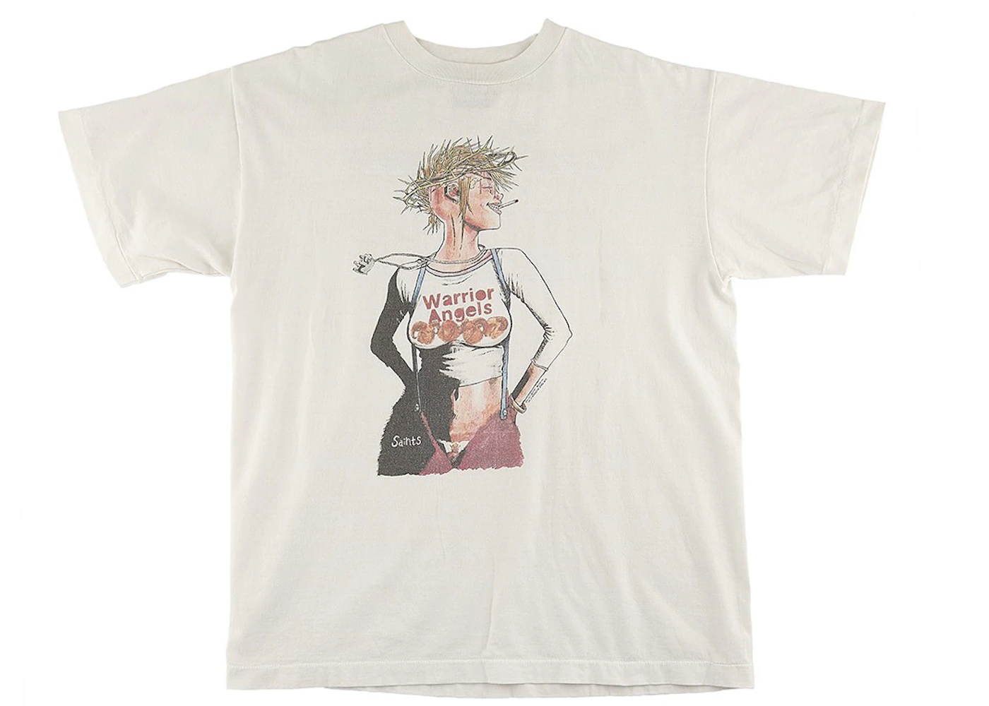 White Saint Michael Punk Girl T-Shirt White Saint Michael Punk Girl T-Shirt