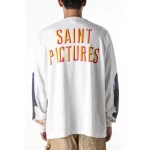 White Saint Mxxxxxx Saint Pictures Long Sleeve Tee Back View