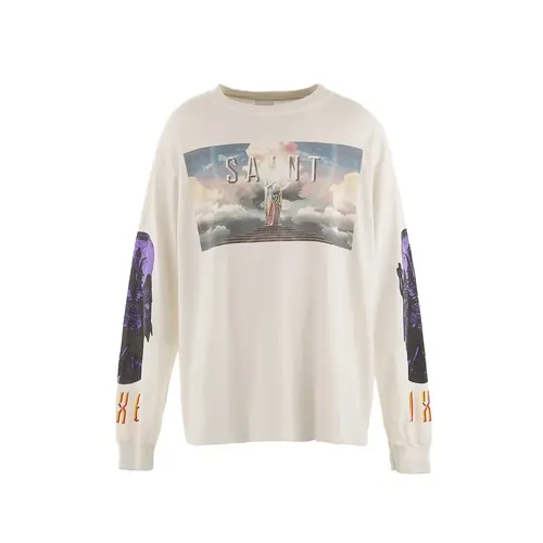 White Saint Mxxxxxx Saint Pictures Long Sleeve Tee