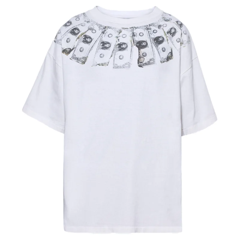 White Saint Mxxxxxx Money-Print Cotton Tee - Saint Michael White Saint Mxxxxxx Money-Print Cotton Tee