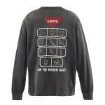 Grey SAINT Mxxxxxx LOVE Long Sleeve T-shirt Back