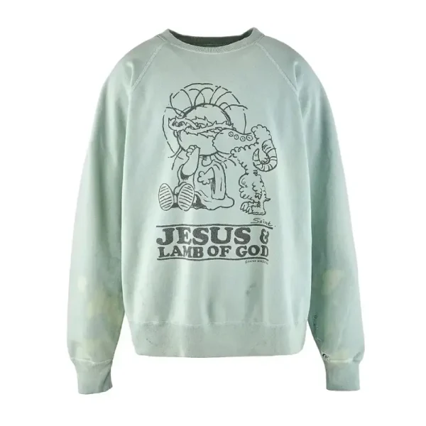 Blue Saint Mxxxxxx Jesus Sweatshirt back