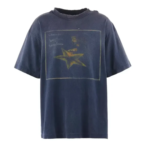 Navy Cpfm X Saint Mxxxxxx Star Short Sleeve T-Shirt