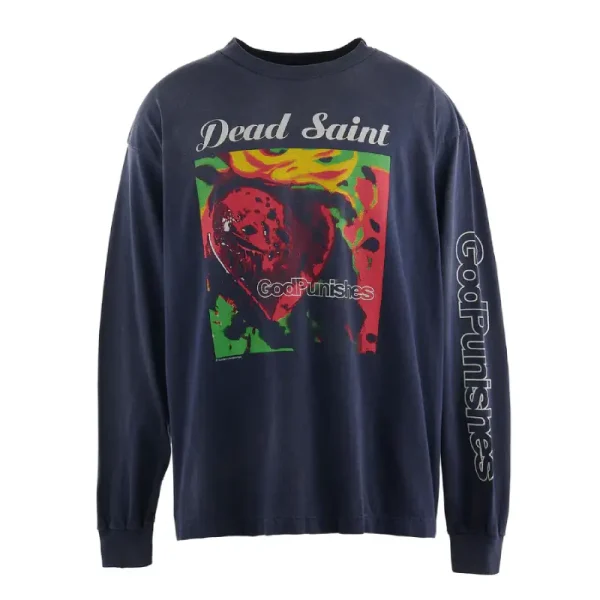 Navy Saint Mxxxxxx Dead Saint Long Sleeve Tee