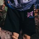 Black Saint Michael Ribon Saint Sweat Shorts View