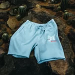 Blue Saint Michael Ribon Saint Sweat Shorts View