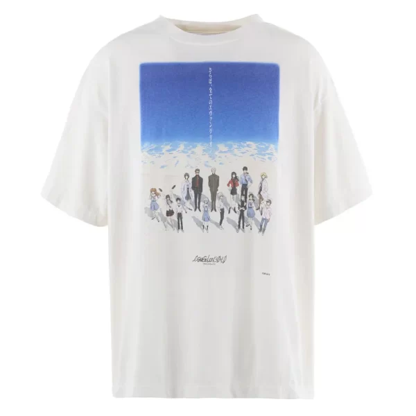 White/Blue Saint Mxxxxxx × Evengelion × Geeks Rule T-shirt