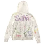 Beige Saint Michael Aged Graffiti Hoodie Back
