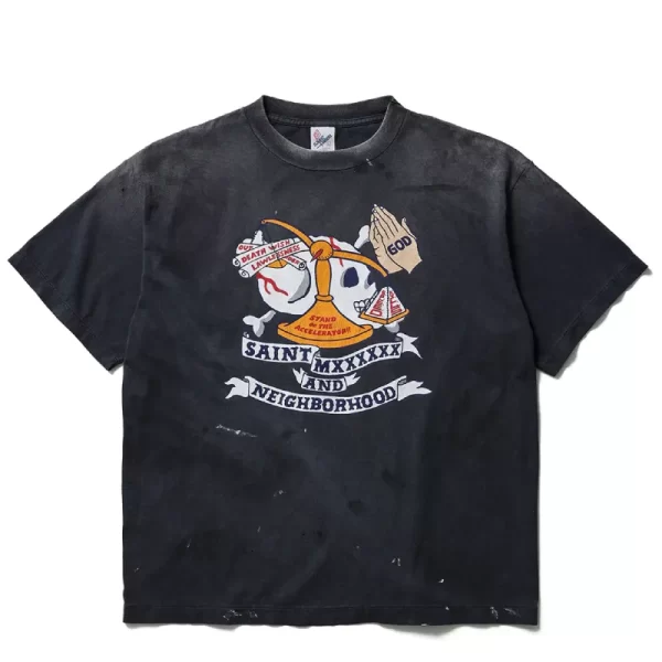 Black SAINT Mxxxxxx x Neighborhood Pray Short Sleeve Tee