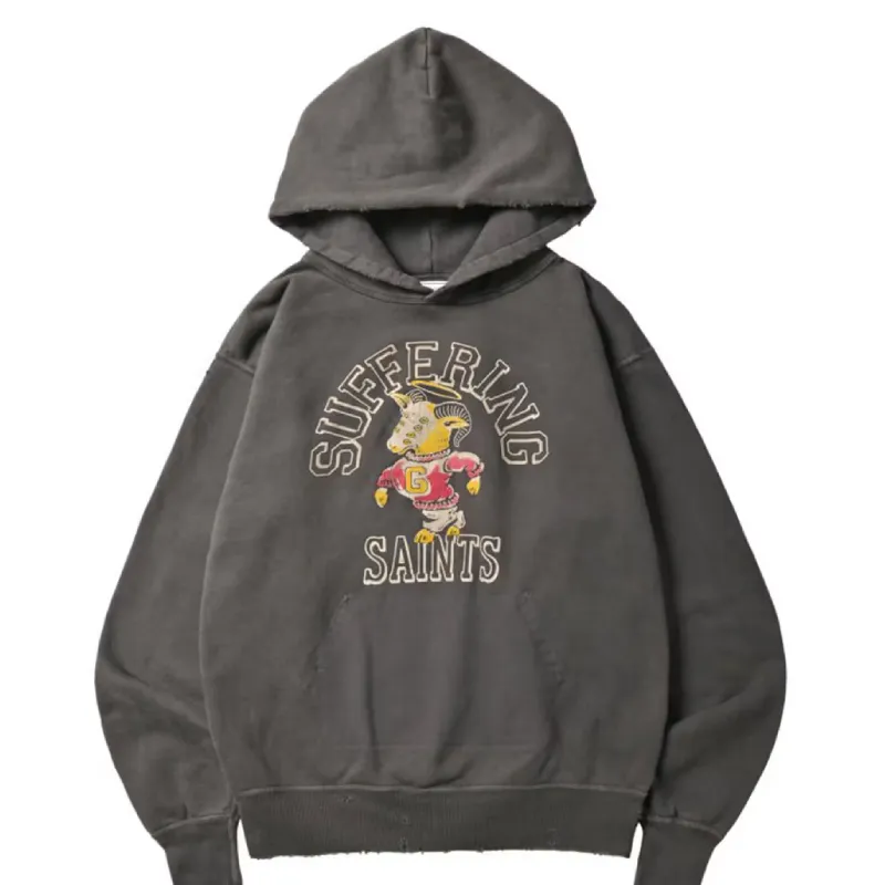 Black Saint Michael X Nexusvii Suffering Saint Hoodie - Saint Mxxxxxx Black Saint Michael X Nexusvii Suffering Saint Hoodie