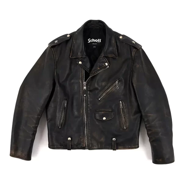 Black Saint Mxxxxxx x Schott x Dickies Biker Leather Jacket