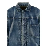 Blue SAINT Mxxxxxx × BerBerJin Damage Denim Button-Up Jacket Front