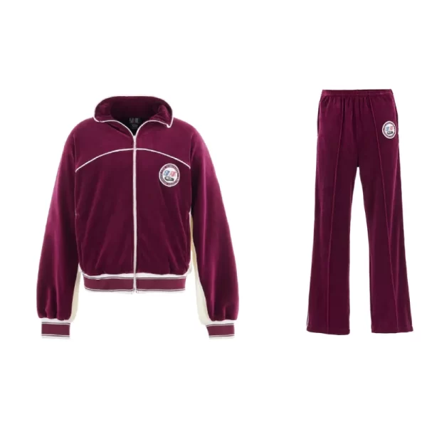 Burgundy SAINT Mxxxxxx x Lastman Velour Tracksuit