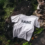 Gray SAINT Mxxxxxx SAINT Short Sleeve T-shirt Back