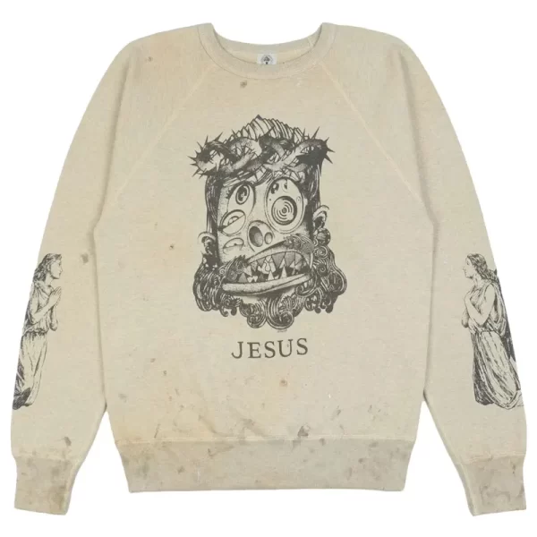 Grey SAINT Mxxxxxx x Takashi Murakami Crewneck Sweatshirt