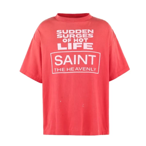 Pink/Red SAINT Mxxxxxx Erupting Short Sleeve Tee