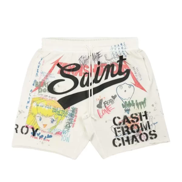 White Saint Mxxxxxx x Takashi Murakami Graff Shorts