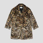 Brown Saint Mxxxxxx Leopard Fur Button-Up Coat