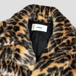Brown Saint Mxxxxxx Leopard Fur Button-Up Coat Top