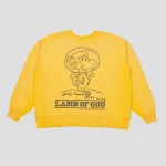 Yellow Saint Mxxxxxx Lamb of God Crewneck Sweater