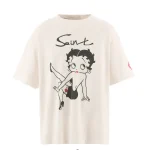 White Saint Mxxxxxx Betty Boop Betty Short Sleeve Tee