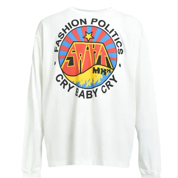 White Saint Mxxxxxx Fashion Politics Long Sleeve Tee