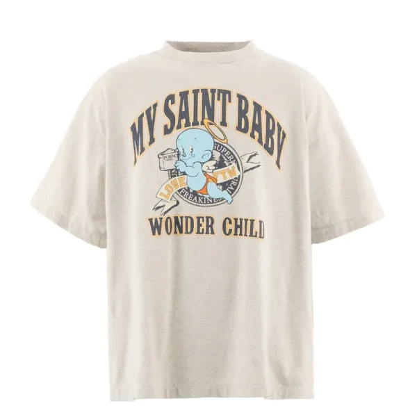White Saint Mxxxxxx SAINT Wonder Child Short Sleeve Tee