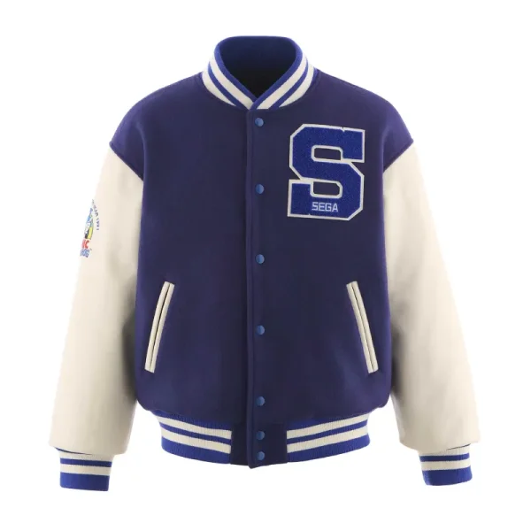 Blue Saint Mxxxxxx x SEGA SAINT Button-Up Varsity Jacket