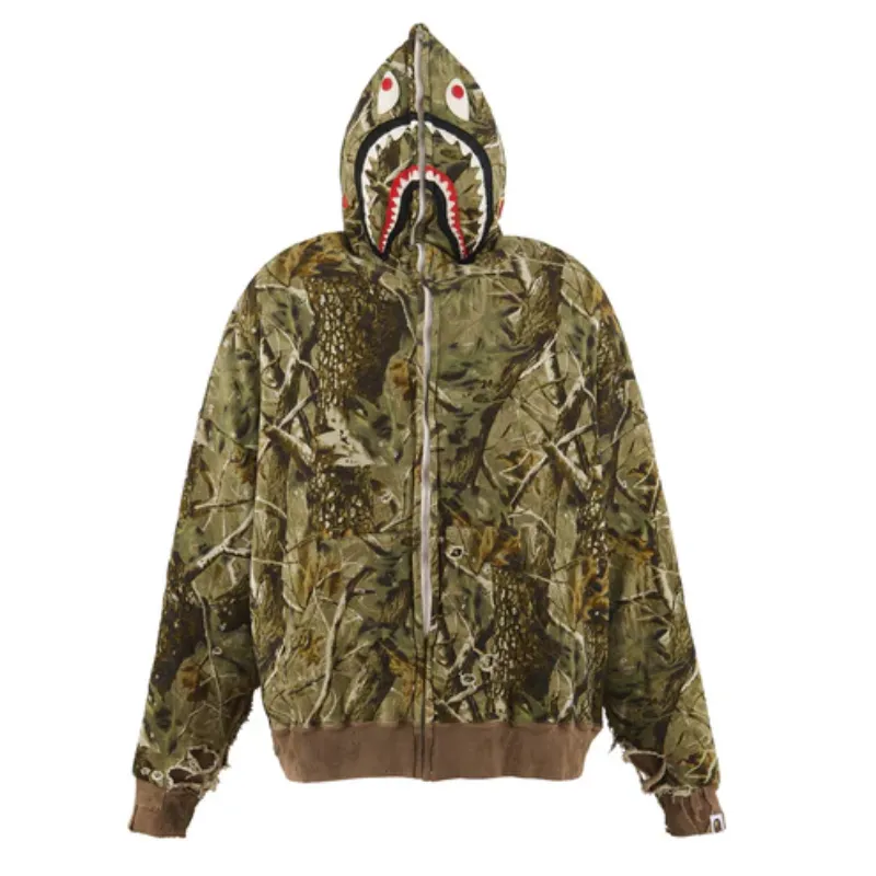 Camo Saint Mxxxxxx X A Bathing Ape Bape Shark Zip-Up Hoodie