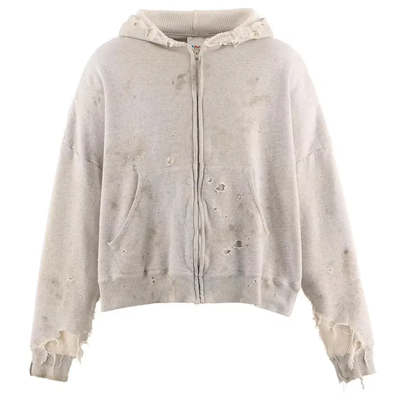 Grey Saint Mxxxxxx Double Face Zip-Up Hoodie