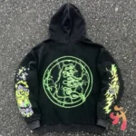 Black Retro Zip-up Hellstar Hoodie - Image 2