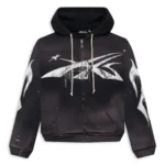 Black Hellstar Spiderweb Sport Logo Zip-up Hoodie