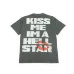Black and White Hellstar Records Kiss Me I'm a Hellstar T-Shirts - Image 2