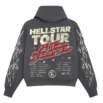 Grey and Red Hellstar Records World Tour Hoodie - Image 2