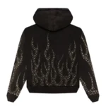 Black Hellstar Studios Studded Flame Zip-Up Hoodie - Image 2