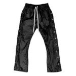 Black Hellstar Snap Waxed Nylon Pants