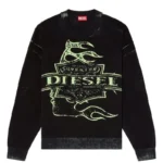 Black Hellstar x Diesel K-Belez Reverse Print Logo Jumper