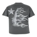 Black Mens Hellstar Chrome Logo Tee - Image 2