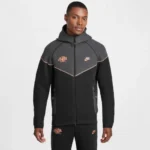 Black/Red Central Cee Syna World X Nike Tech Fleece Zip-Up Hoodie - Image 2