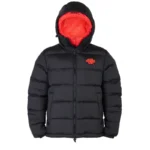 Black/Red SYNA Double Puffer Zip-Up Jacket