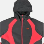 Black/Red Syna Logo Vortex Woven Zip-Up Hooded Jacket - Image 3