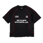 Black SYNA World Perforated Performance Oversized Short Set - Image 2