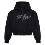 Black/Khaki Women's LIL SYNA Rhinestone Zipper Hoodies